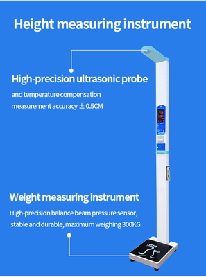 Coin Operated Ultrasonic Height Weight bmi Scale with Printer