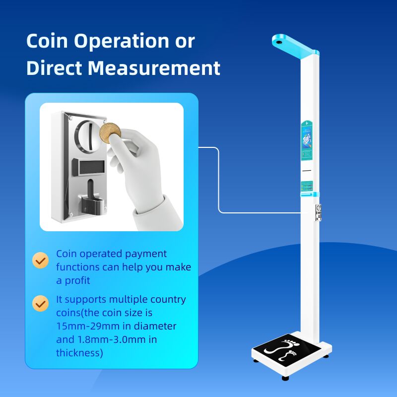 Digital Weighing Scale BMI Machine Coin Operated Height Weight Machine 