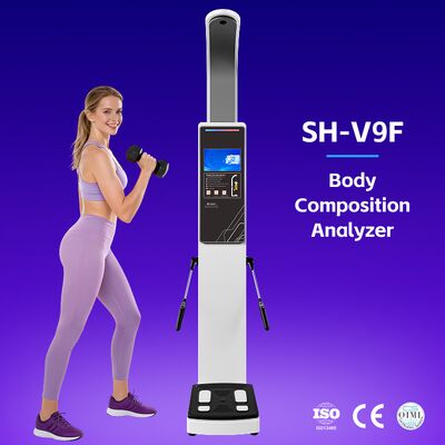 SH-V9F الصالة الرياضية تستخدم 8 أقطاب كهربائية مقياس الوزن الرقمي آلة تحليل تكوين الجسم