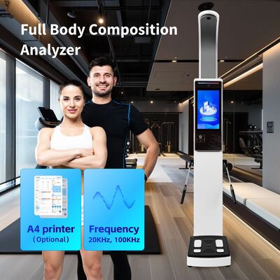 مقياس محلل الجسم الذكي 19 بوصة 8 أقطاب كهربائية مع شاشة LCD كبيرة لمراكز اللياقة البدنية والصالات الرياضية